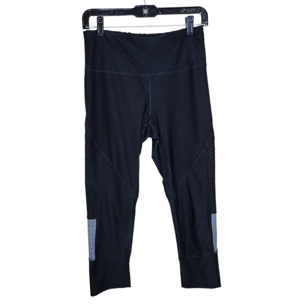 RBX Black Capri Length Leggings with Gray Inset Size Medium
